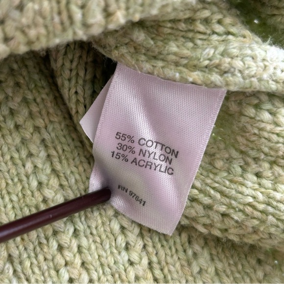 J. Jill Light Green Oversized Chunky Turtleneck Sweater Women’s Medium - Picture 4 of 6